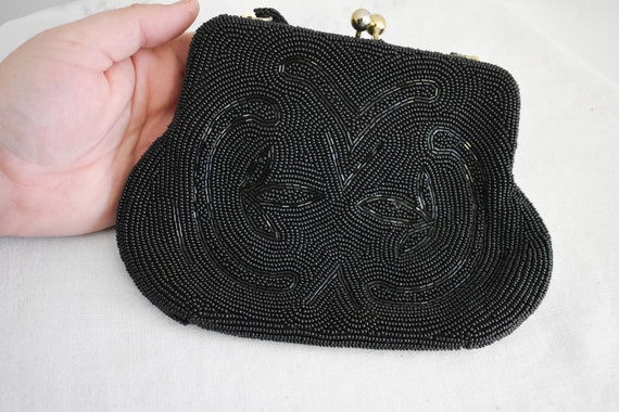 1950s/60s Josef Black Beaded Evening Bag - image 3