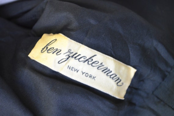 1950s Ben Zuckerman Black Silk Cropped Jacket - image 6