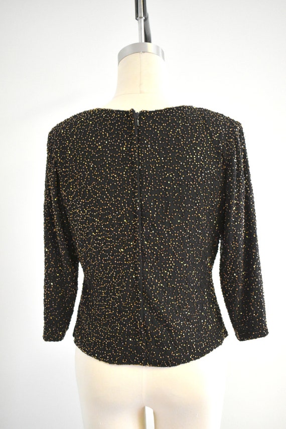 1990s Copper Beaded Blouse - image 5