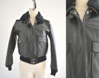 1980s Hein Gericke for Harley Davidson Black Leather Bomber Jacket