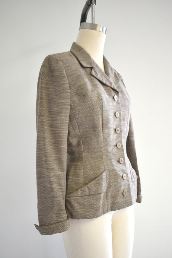1940s Adele Simpson Gray Striped Jacket - image 5