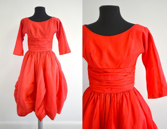 East Village Dress Red Taffeta