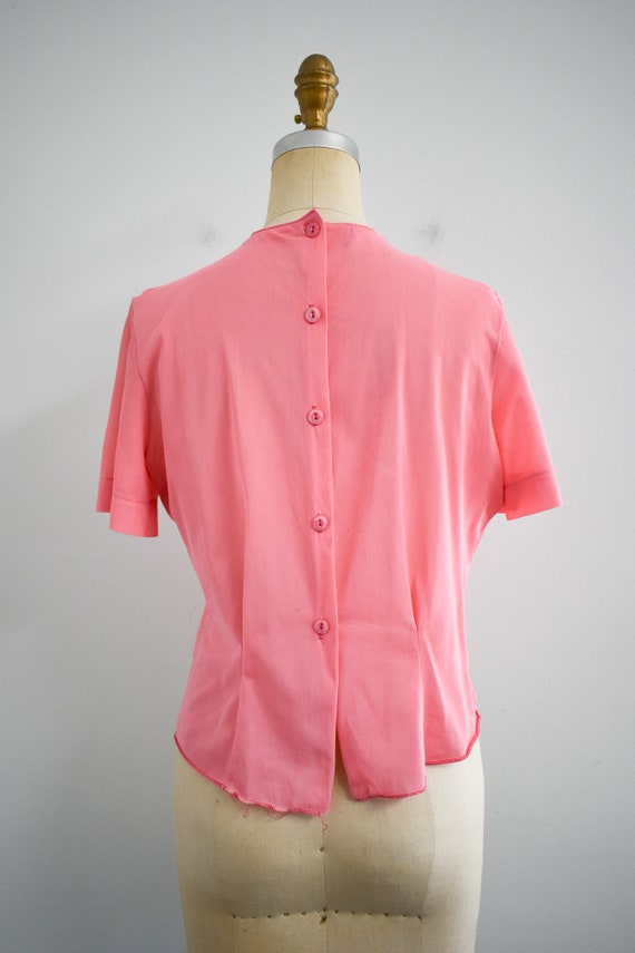1940s/50s Pink Nylon Blouse - image 5