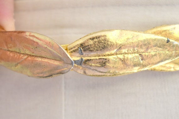 1980s Mimi Di N Gold Leaf Elastic Coil Belt - image 4