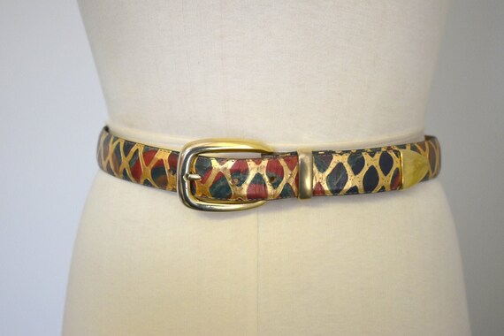 1990s Multi-Colored and Gold Belt - image 2