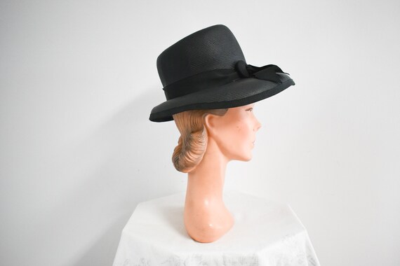 1960s Lisa Black Straw Hat - image 3