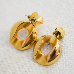 1980s/90s Gold Pierced Earrings