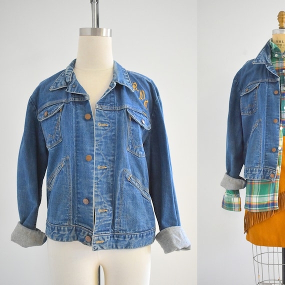 1970s Wrangler Monogrammed Denim Jacket - image 1