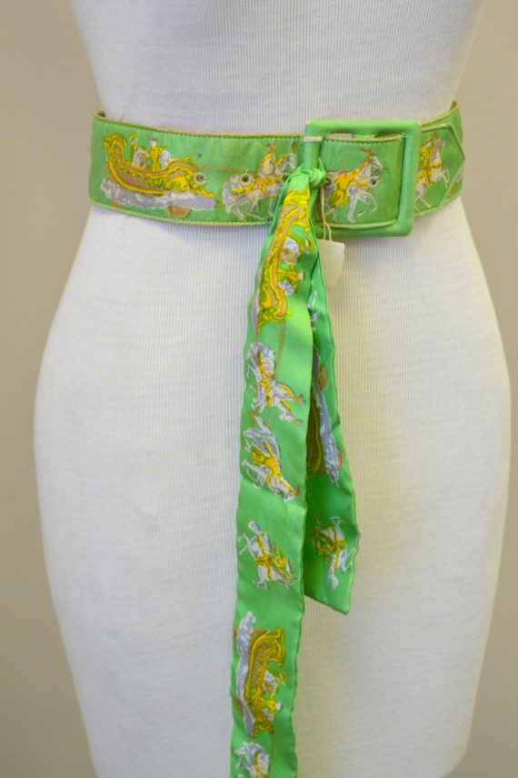 1950s NOS Brooke Cadwallader Printed Belt and Sash - image 5