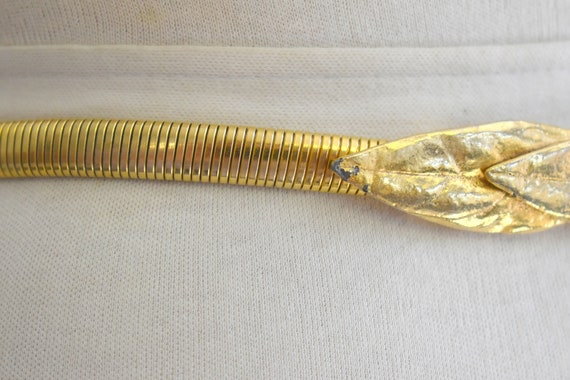 1980s Mimi Di N Gold Leaf Elastic Coil Belt - image 6