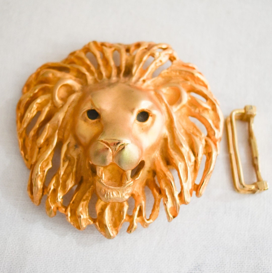 1990s NOS Doreen Ryan Lion Head Belt Buckle - Etsy display picture 3