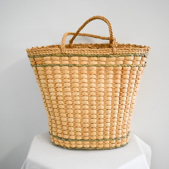Vintage Straw Tote Bag - image 1