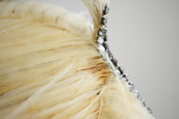 1940s/50s Cream Feather Hat with Plume - image 9