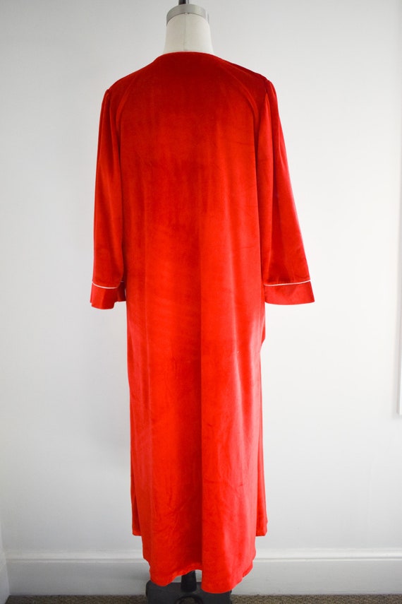 1980s Red Velour Housecoat - image 5