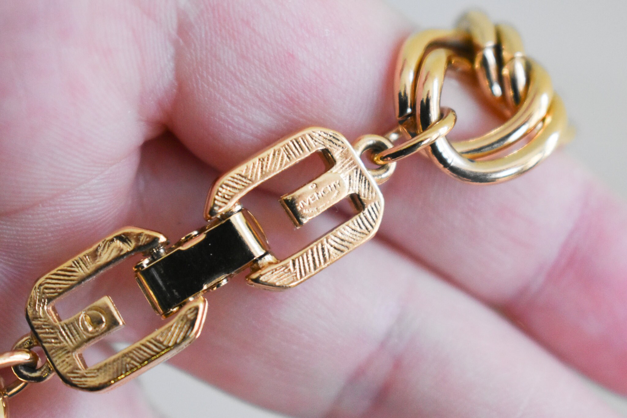 Vintage Givenchy Gold Metal Chain Link Necklace - Etsy