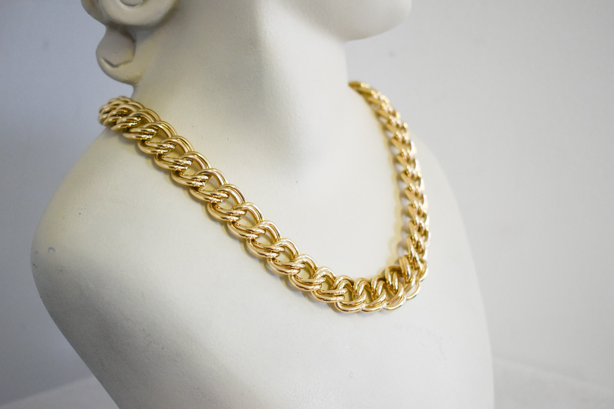 Vintage Givenchy Gold Metal Chain Link Necklace - Etsy