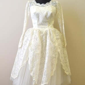 1950s Lace Full Skirted Wedding Gown - Etsy