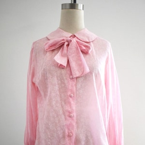 1960s Pink Sheer Blouse