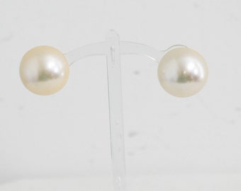 1960s Faux Pearl Dome Clip Earrings