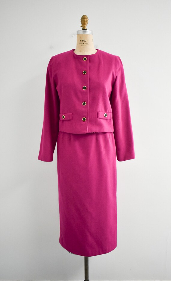 1980s Fuschia Skirt Suit - image 3