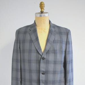 1970s Kingsridge Blue Plaid Men&#39;s Sport Coat
