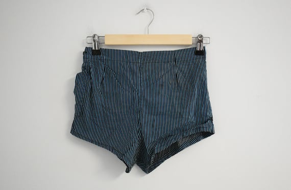 1960s Turquoise Striped Boys' Swim Trunks - Gem