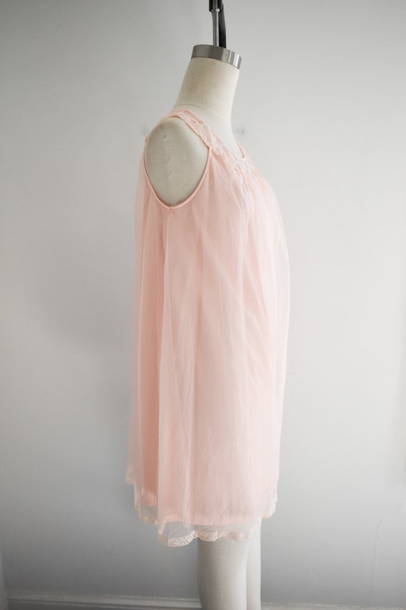 1960s Peach Chiffon Night Gown - image 6