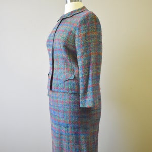 1950s NOS Tailorbrooke Blue Tweed Skirt Suit image 3