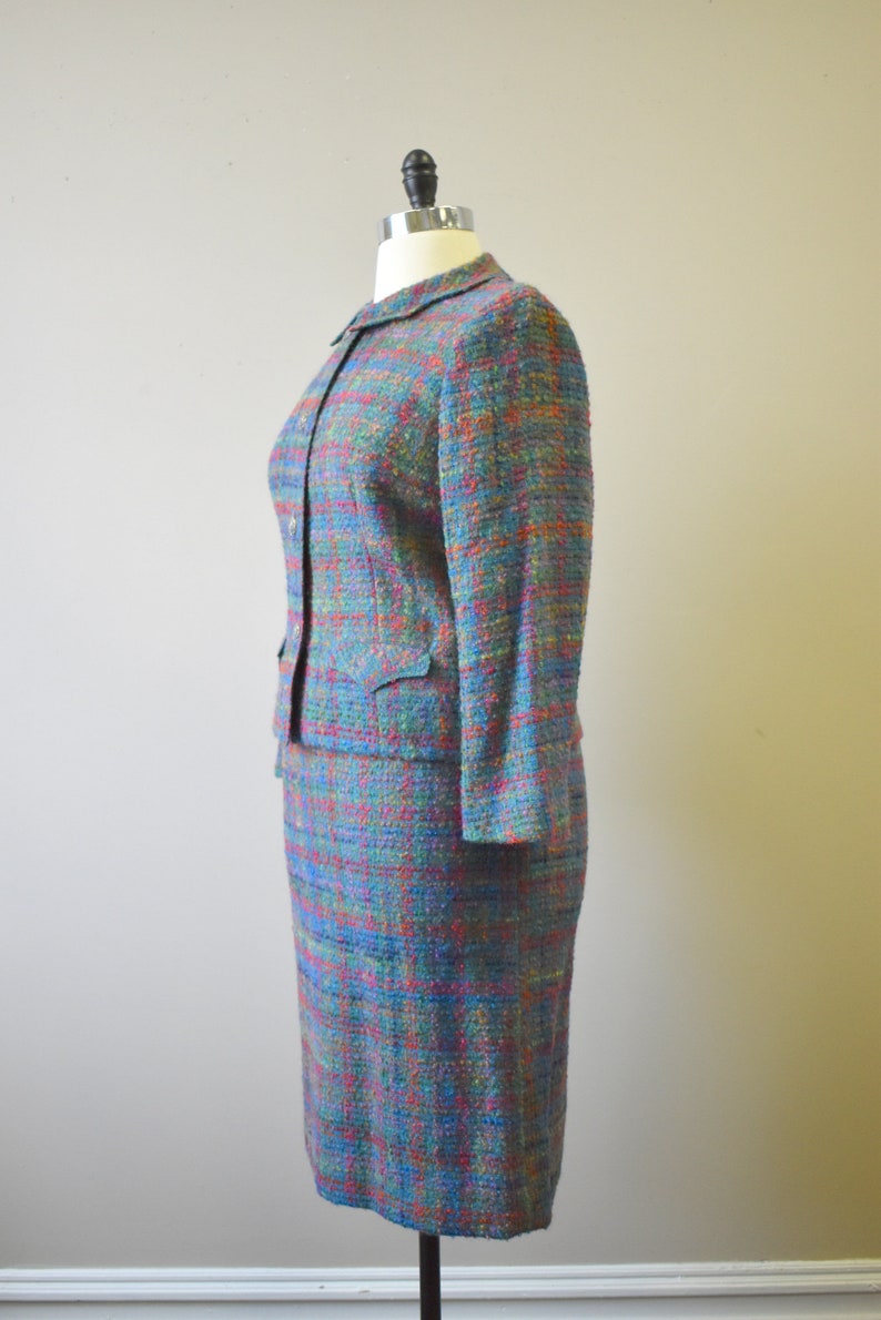 1950s NOS Tailorbrooke Blue Tweed Skirt Suit image 3