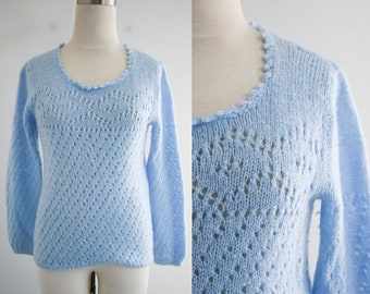 1970s Light Blue Pullover Sweater