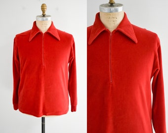 1980s Red Velour Shirt
