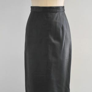 1980s Cedars Black Leather Pencil Skirt