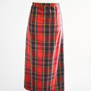 1990s Red Plaid Maxi Skirt image 6