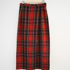 1990s Red Plaid Maxi Skirt image 2