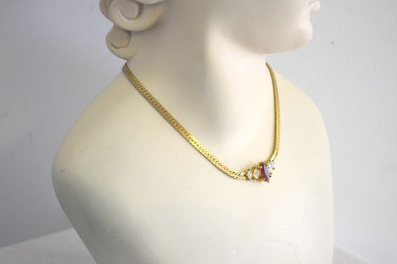 1970s Christian Dior Purple Rhinestone and Gold C… - image 6