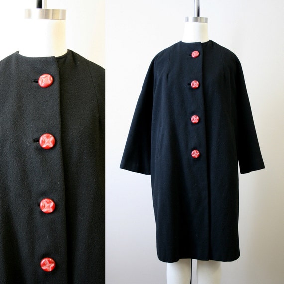 1950s Black Cashmere Coat - image 1