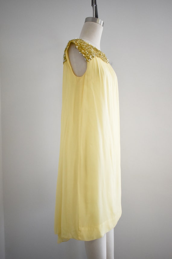 1960s R&K Originals Yellow Chiffon Cocktail Dress - image 3