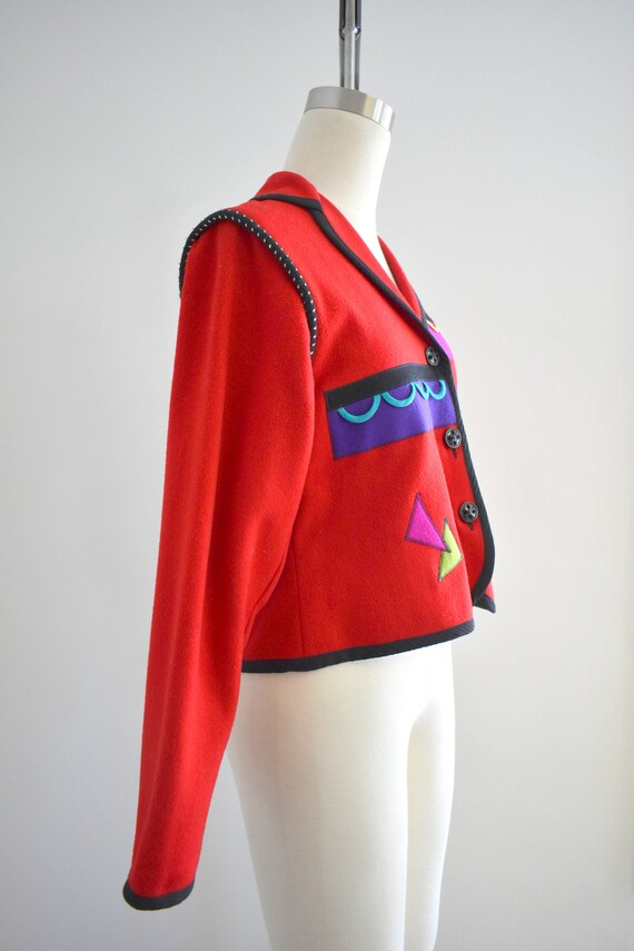 1990s Wool Appliqued Jacket - image 4