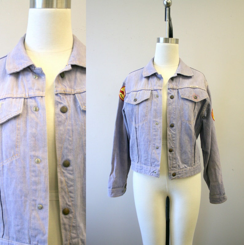 1960s Gauchos Denim Jacket with Woodstock Patch image 1