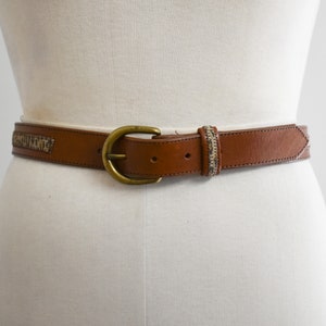 1980s Leather Shop Brown and Leopard Print Belt