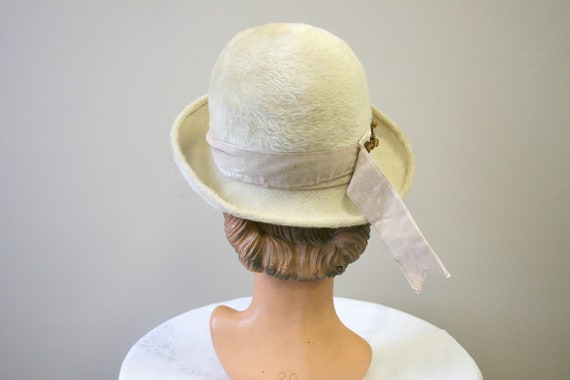 1960s Lazarus Cream Fur Felt Hat - image 4