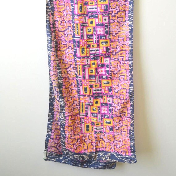 1970s Indian Silk Print Scarf - image 1