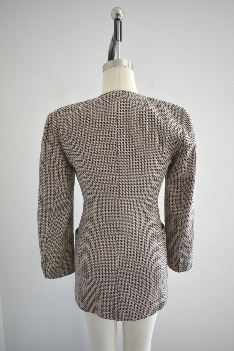 1980s Krizia Wool Blend Chevron Jacket image 5