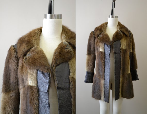 1970s Fur and Vinyl Coat