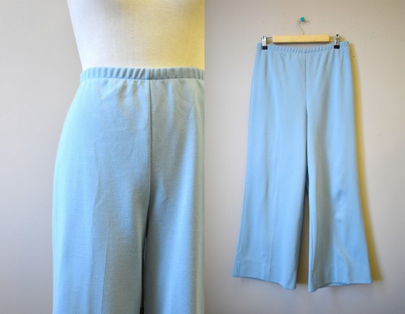 1970s Jantzen Blue Knit Pants