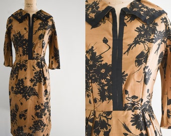 Early 1950s Parnes Feinstein Silk Wiggle Dress