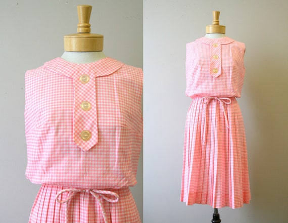 1960s Stacy Ames Pink Gingham Dress