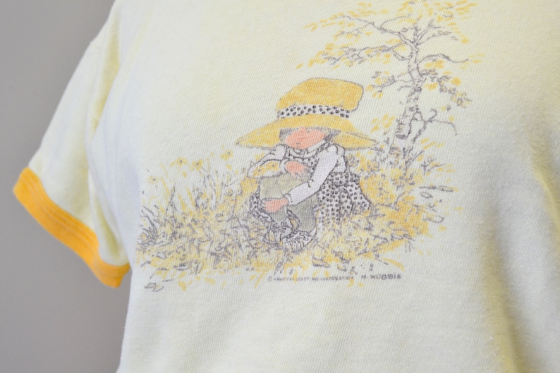 1980s Holly Hobbie Yellow Short Sleeve Sweatshirt