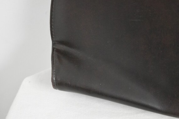 1950s Dark Brown Vinyl Frame Handbag - image 5