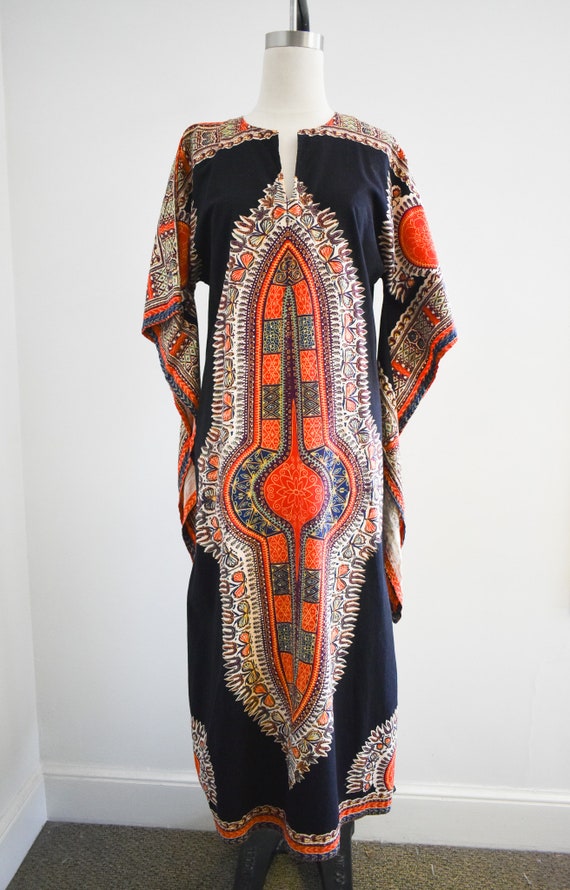 1970s Black Dashiki Caftan - image 4